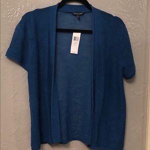 EILEEN FISHER - boxy cropped cardigan. Marine